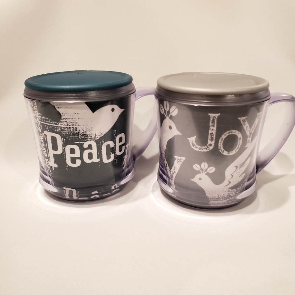 Starbucks 2004 set Joy & Peace Travel Mugs